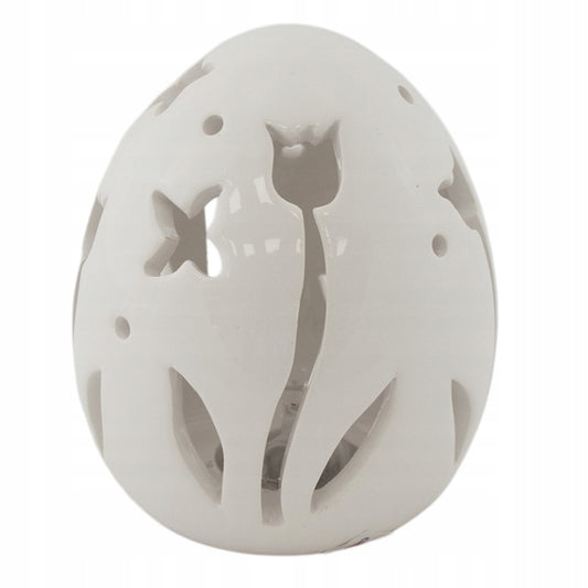 Jajko LED ceramiczne białe lampion wielkanocny dekoracja ozdoba na baterie