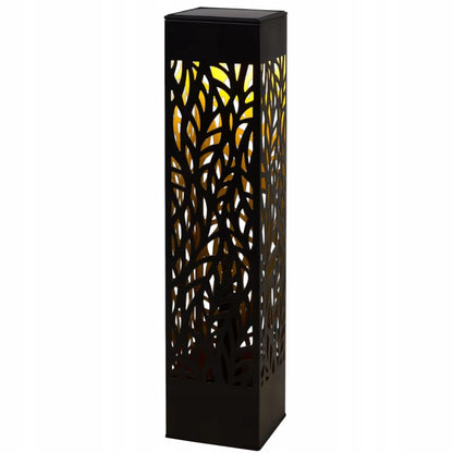 Lampa solarna ogrodowa czarna 53 cm ciepłe światło LED dekoracyjna słupek