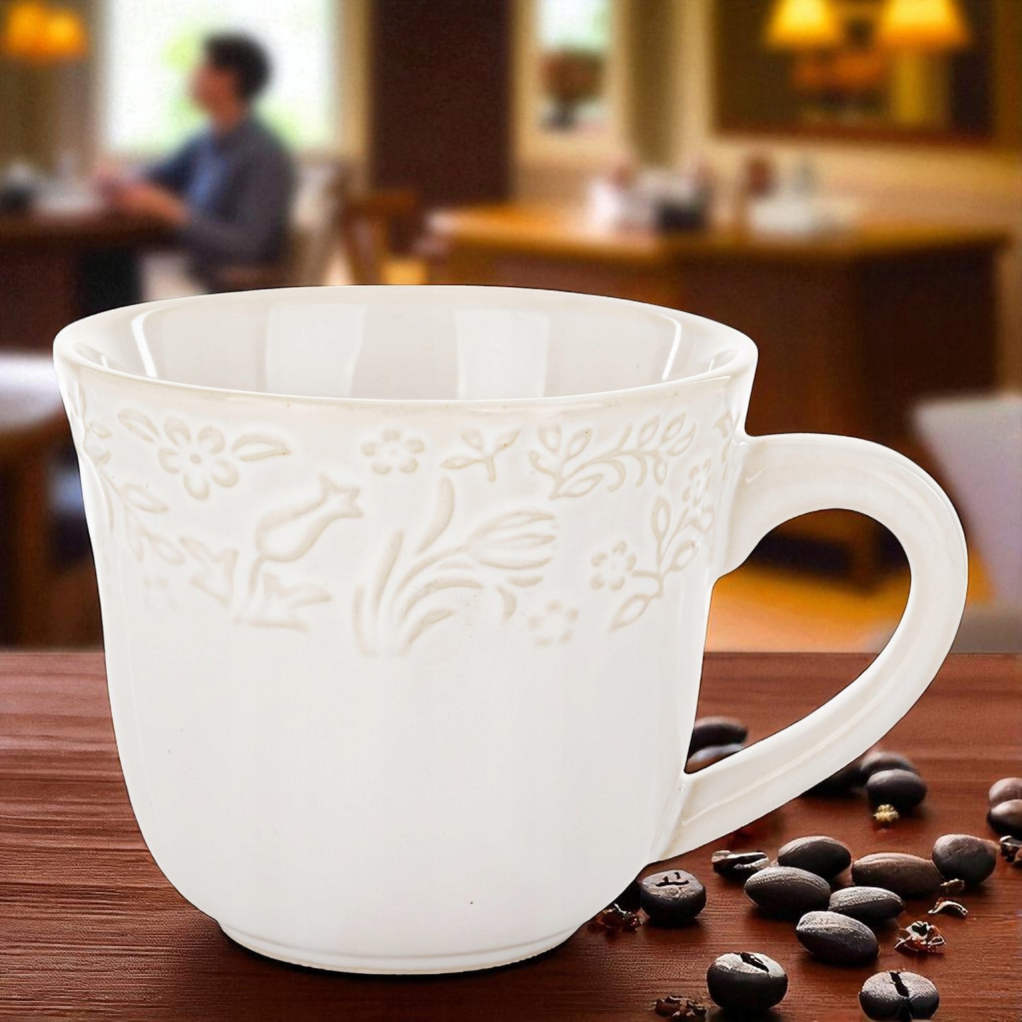 Filiżanka porcelanowa 250 ml 1 szt. kubek ecru Sarmatia porcelana