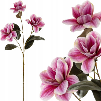 Kwiat Sztuczny 80cm magnolia gałązka dekoracyjna rożowa premium