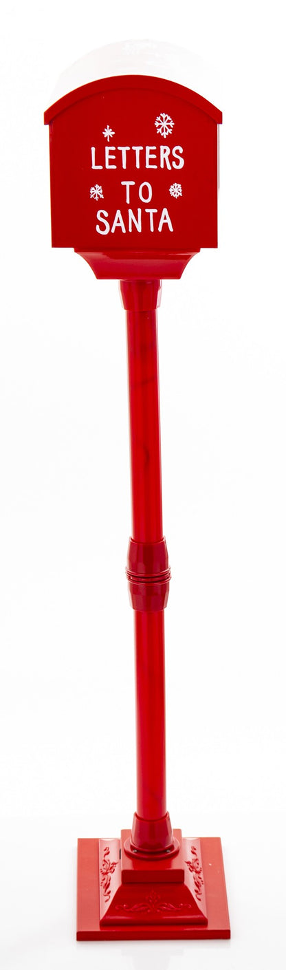 Dekoracja skrzynka na listy z pozytywką LED wielokolorowa 109x27x20 cm