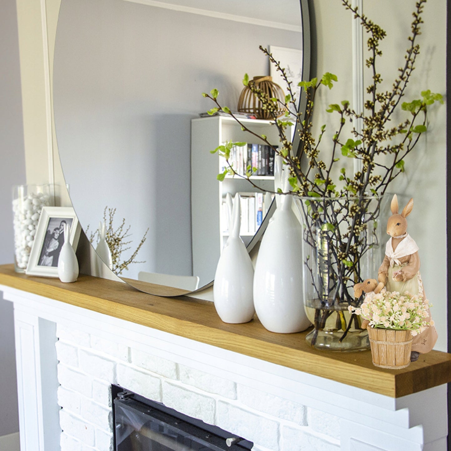 Figurka króliki zajączek wielkanocna 25cm mama z małym króliczkiem zając