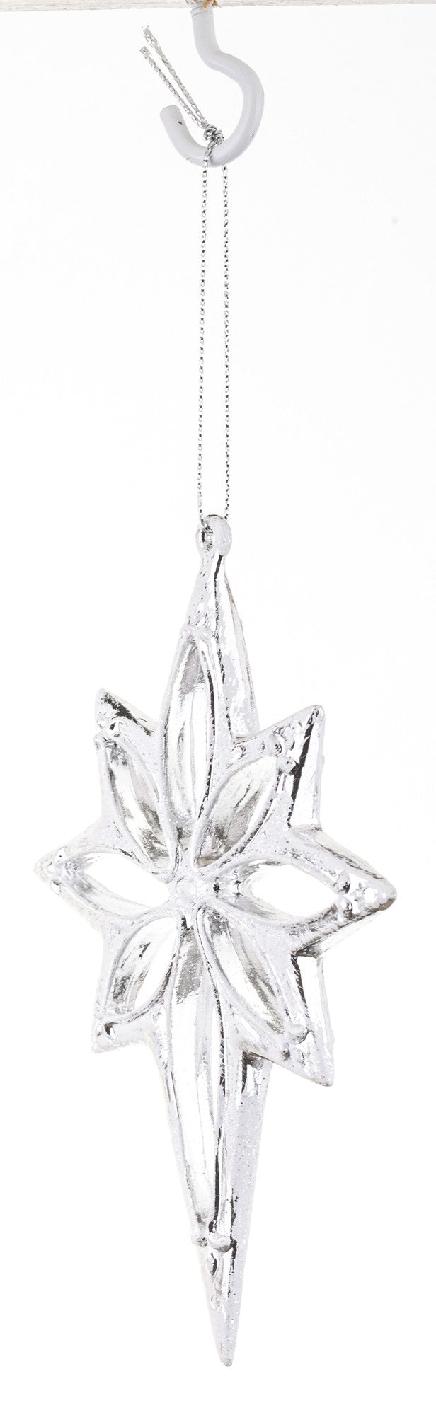 Zawieszka z tworzywa srebrna 14x9,5x1 cm