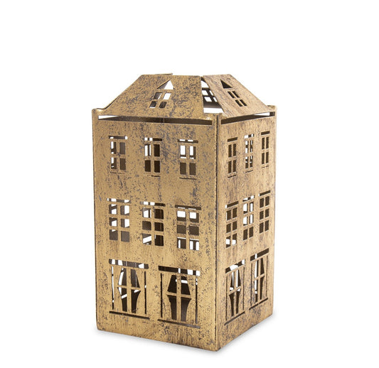 Figurka świąteczna Świecznik złoty metal 17,5x9x9cm