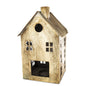 Figurka świąteczna Dekoracja Metalowa Domek złoty 36x21x21