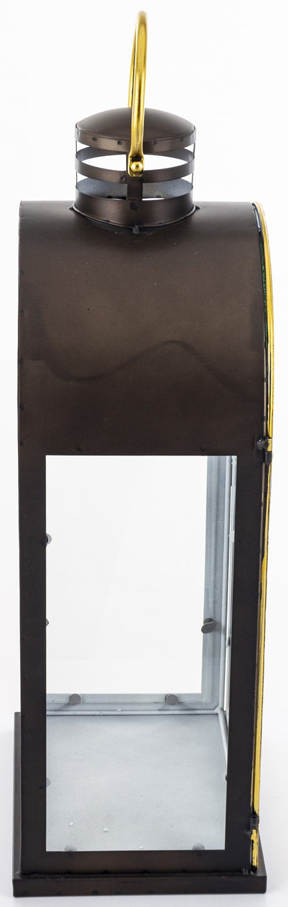 Lampion metalowy 66cm latarnia złoty czarny dekoracja