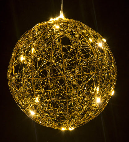 Ozdobna kula led figura świąteczna ozdoba złota