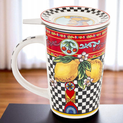 Kubek z zaparzaczem w pudełku prezentowym porcelanowy 400 ml