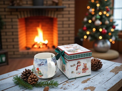 Kubek filiżanka świąteczna w pudełku porcelana duży na prezent 450ml