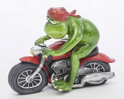 Figurka żabka na motorze, żaba motocyklista