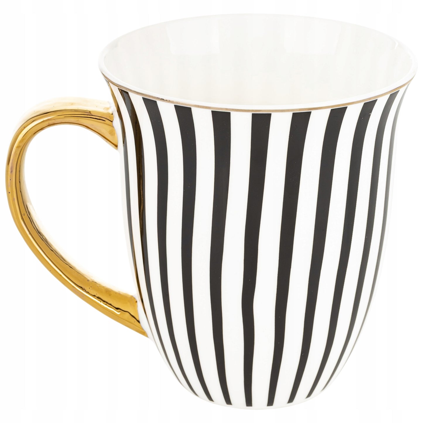 Kubek porcelana ozdobny w paski w pudełku na prezent duży 450 ml