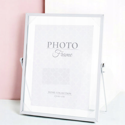 Ramka biała float na jedno zdjęcie 24 x 21,5 cm foto 15x20 metalowa