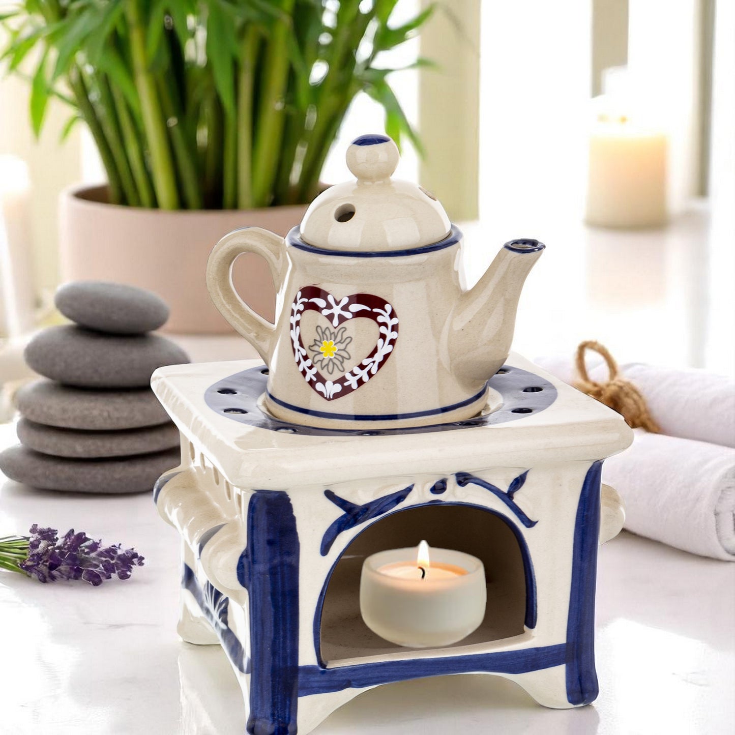 kominek zapachowy czajnik ceramiczny dekoracja