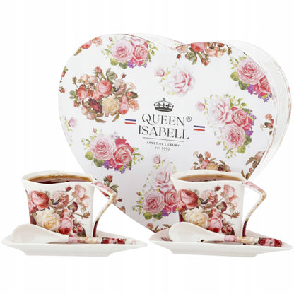 ZESTAW DLA DWOJGA filiżanki 2x250ml różą Queen Isabell