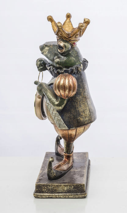 Figurka Żaba z zegarkiem w koronie 25,5cm Król
