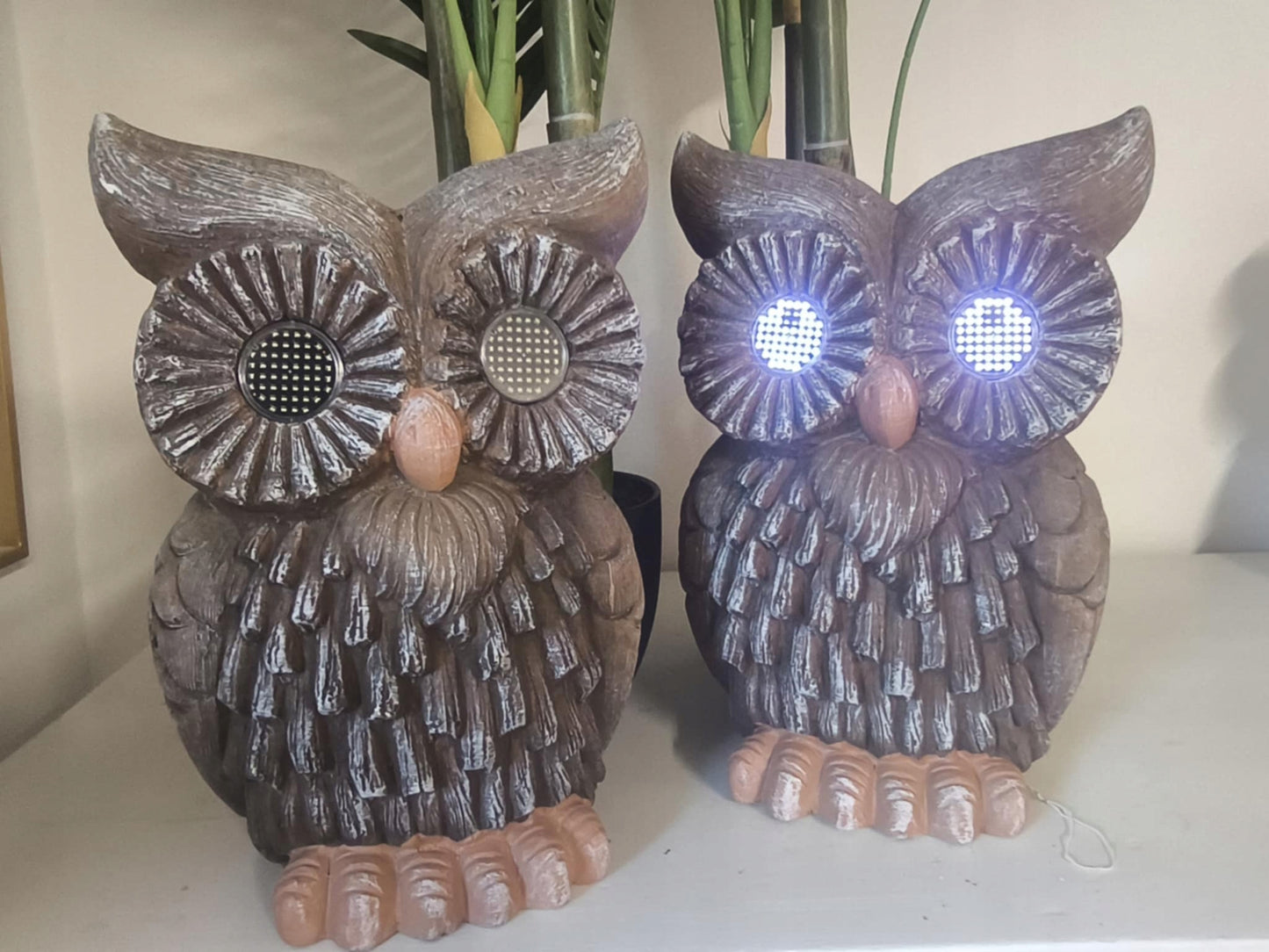 Solarna figurka Sowa lampa LED dekoracja ogrodowa z efektem ruchomych oczu