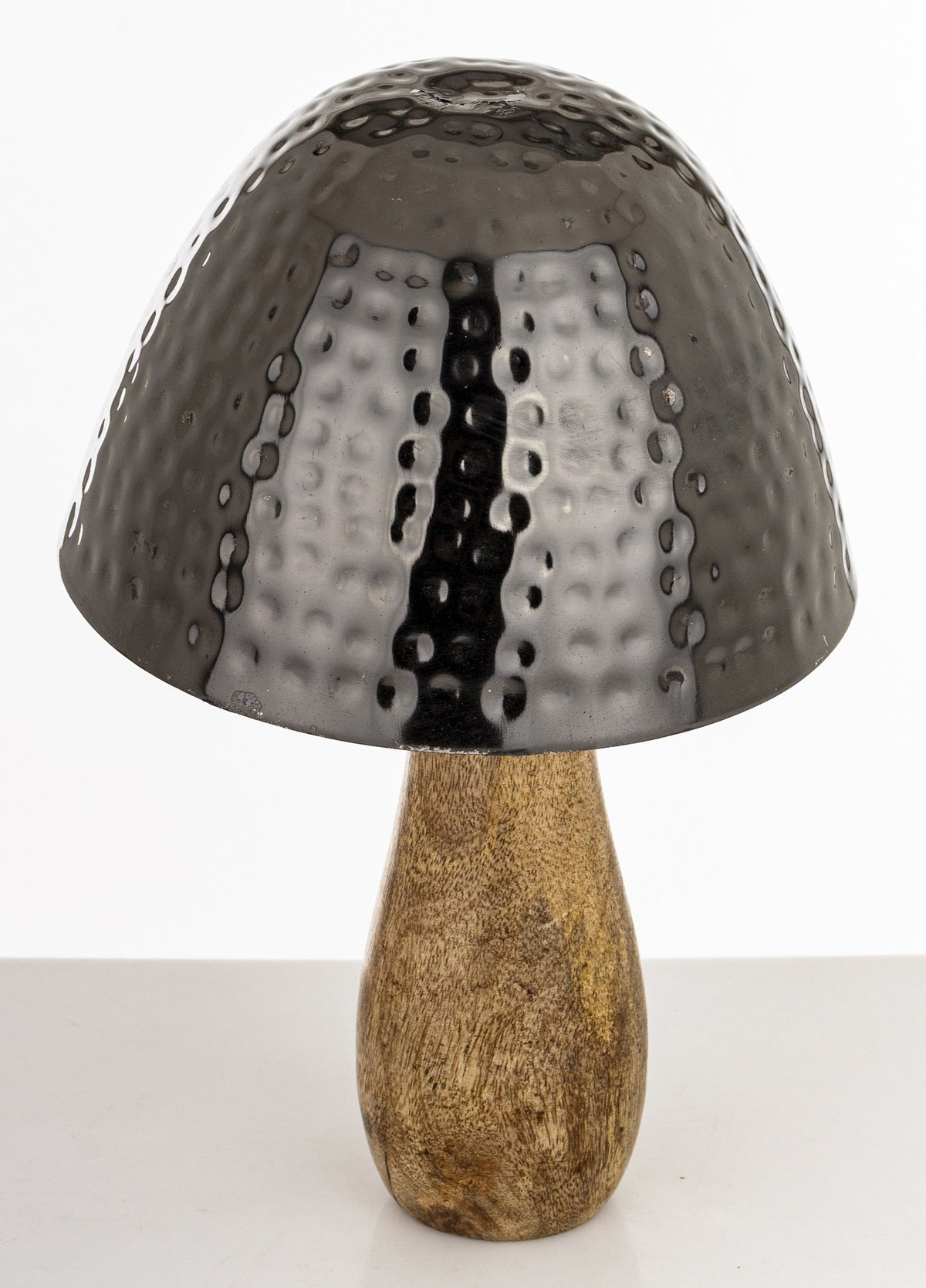 Figurka dekoracyjna grzyb drewniano-metalowa brązowo-złota 25x16x16 cm
