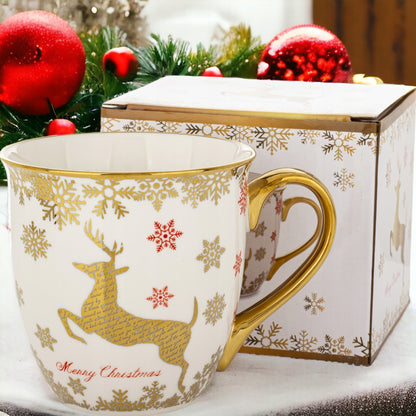 Kubek filiżanka świąteczna w pudełku porcelana prezent świąteczny