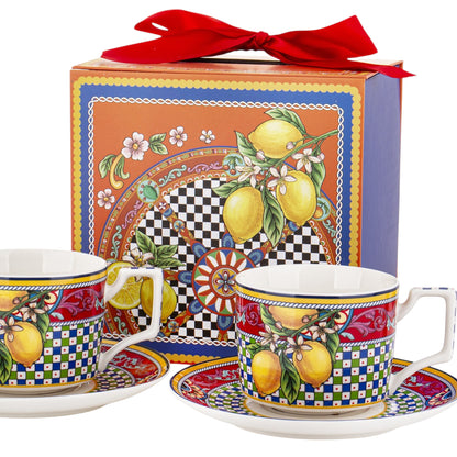 2 szt Filiżanka porcelanowa zestaw filiżanek w pudełku prezentowym 220 ml