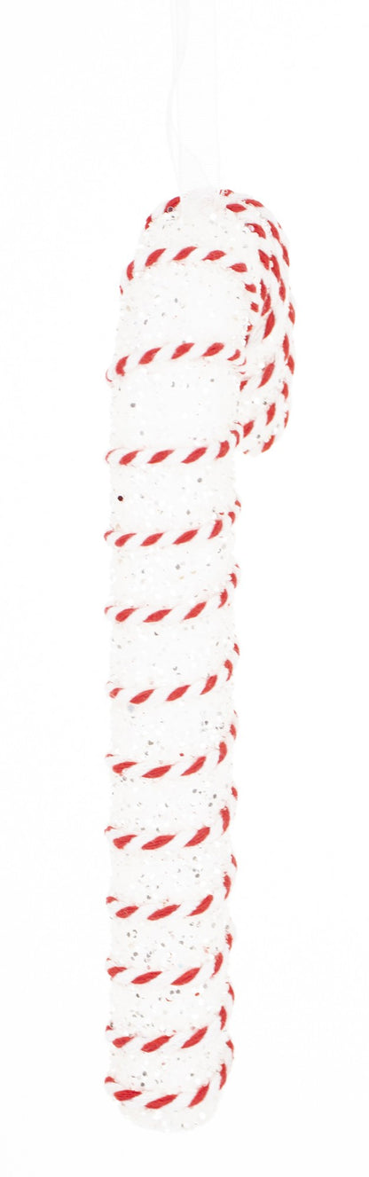 Zawieszka tekstylna biało-czerwona 17x7x2 cm wzór 1