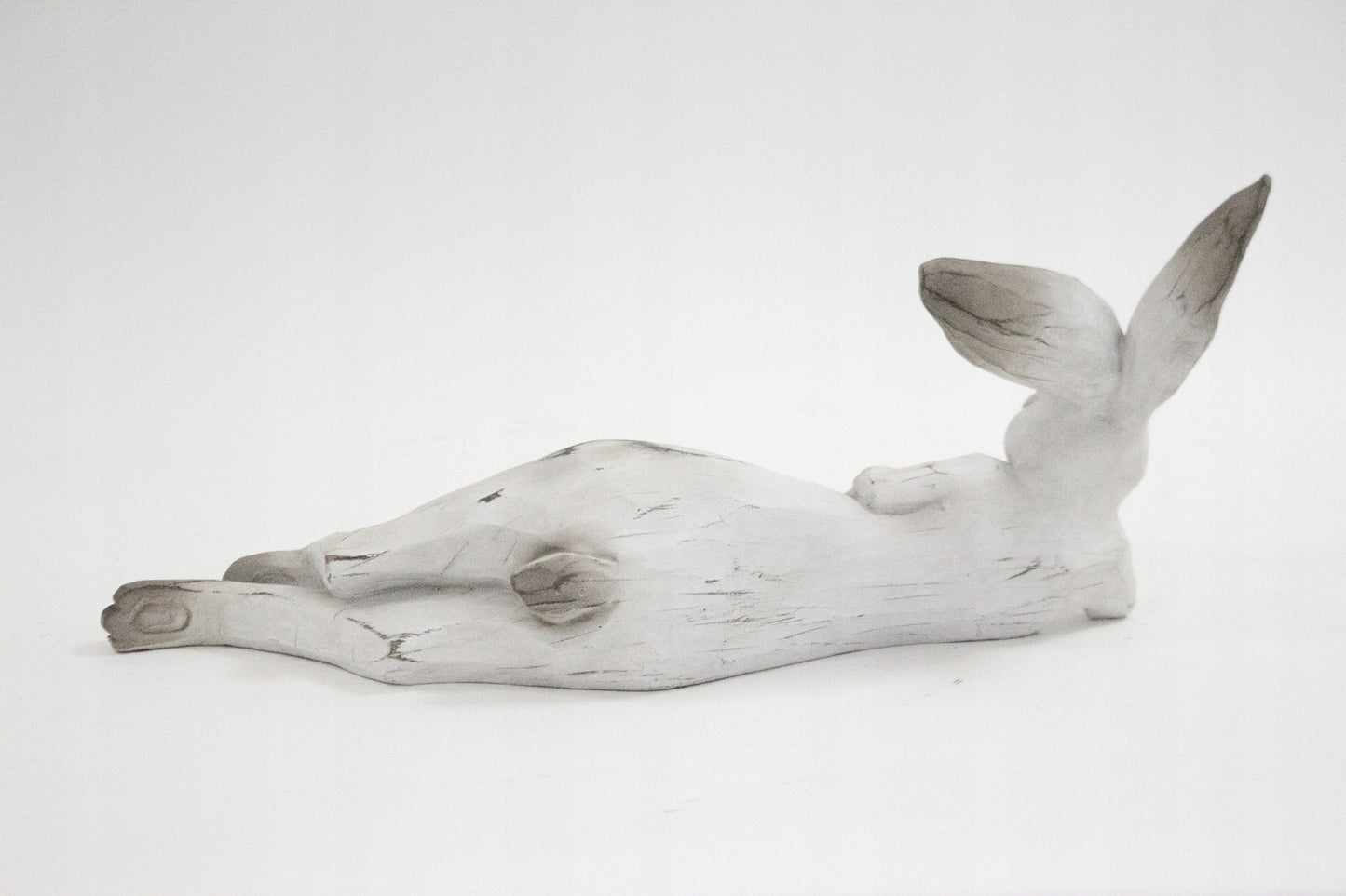 Figurka wielkanocna zając królik biały szary duży 46cm