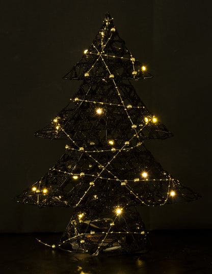 Ozdoba choinka LED z tworzywa czarno-złota 35x27x8 cm