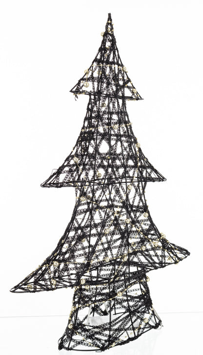 Ozdoba choinka LED z tworzywa czarno-złota 49x38x10 cm