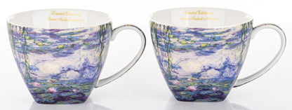 Kpl. 2 Filiżanki 2 Talerzyki 2 Łyżeczki porcelana niebieski, biały
