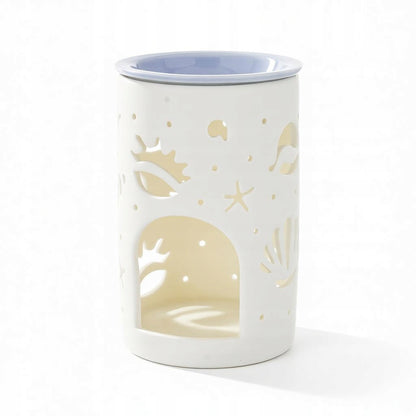 Kominek zapachowy porcelanowy biały podgrzewacz do olejków wosku 13,5 cm