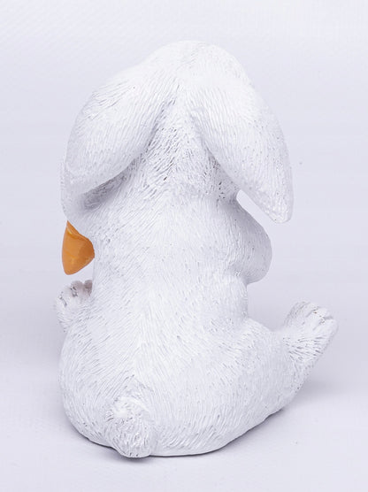 Figurka królik biały zajączek wielkanocny z marchewką wiosenny 10 cm