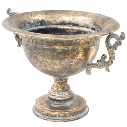 Osłonka dekoracyjna złoto-czarna vintage 34 cm Wazon metalowy na kwiaty