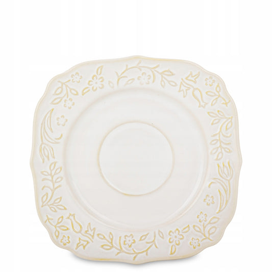 Talerz Spodek pod Filiżankę porcelanowy Sarmatia deserowy 16,5 kwadratowy