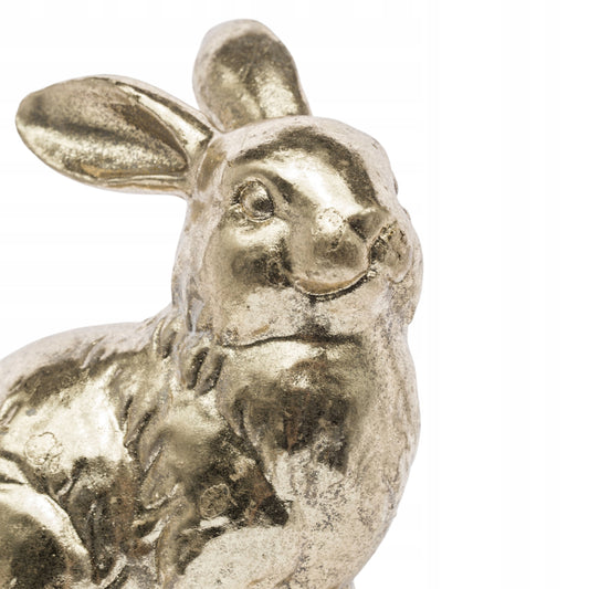 Królik figurka wielkanocna złota dekoracja zajączek ozdoba glamour 13 cm