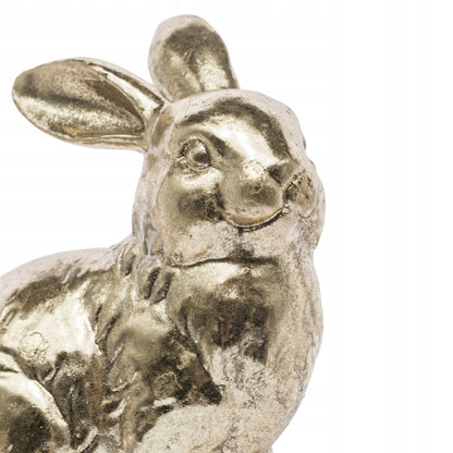Królik figurka wielkanocna złota dekoracja zajączek ozdoba glamour 13 cm