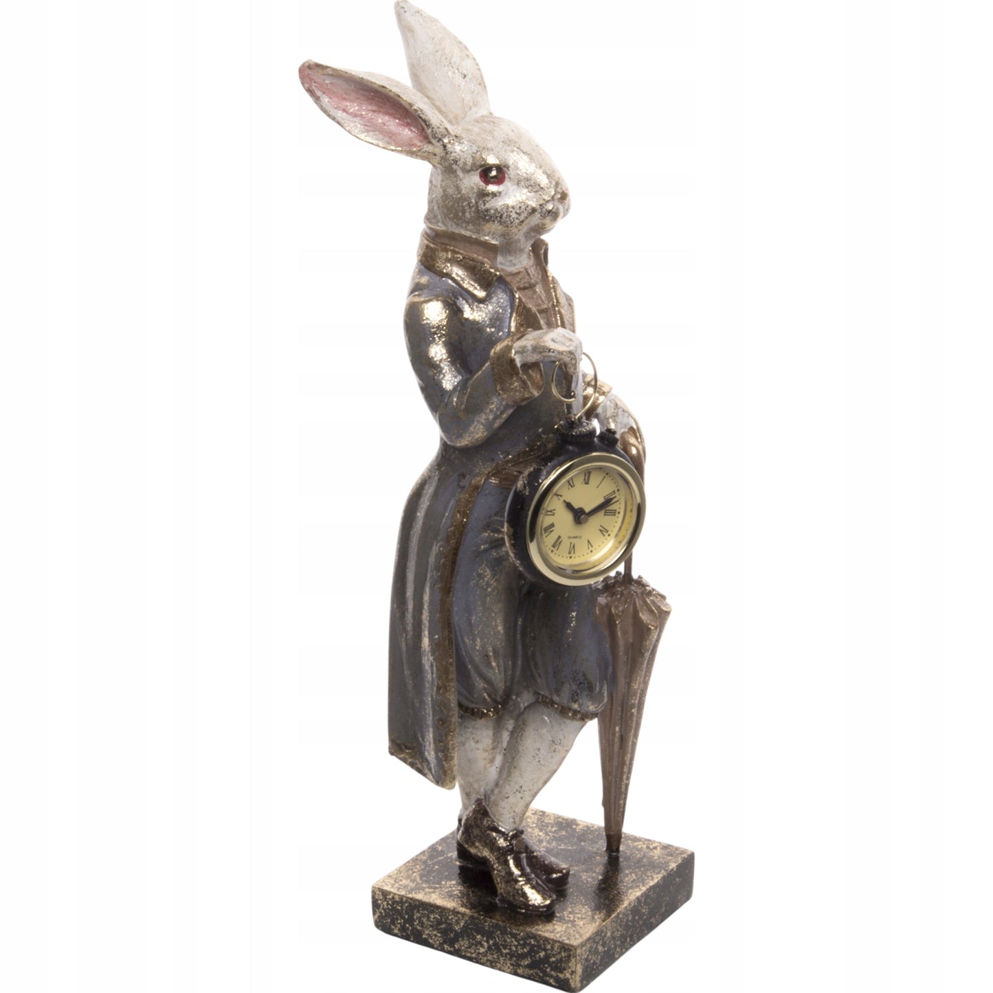 Figurka Pierrot biały królik z zegarkiem dekoracja vintage 34 cm
