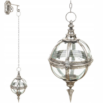 Lampion wiszący India House kula metalowo-szklany 119 cm dekoracja vintage