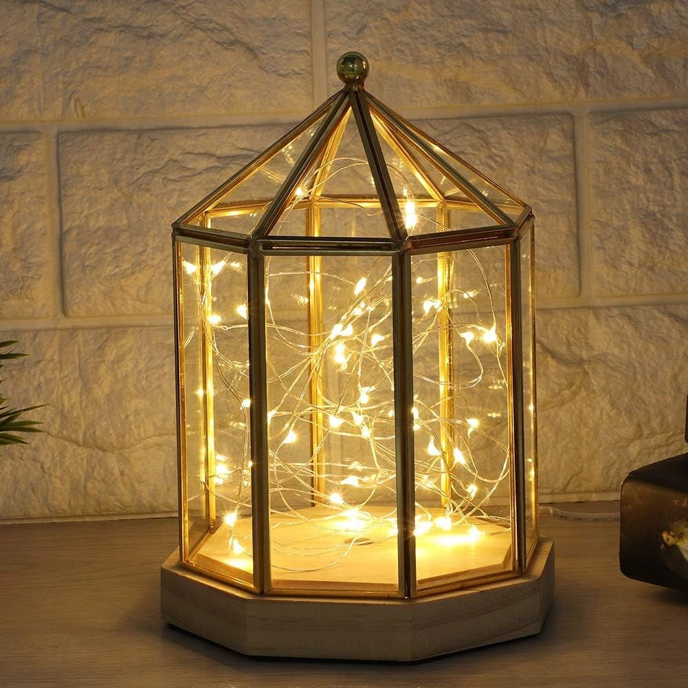 lampion szklarenka kopuła klatka geometryczna mini ogród na sukulenty