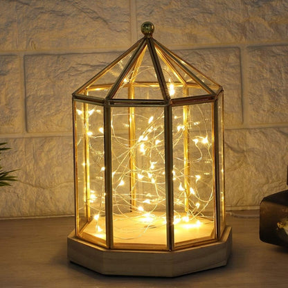 lampion szklarenka kopuła klatka geometryczna mini ogród na sukulenty
