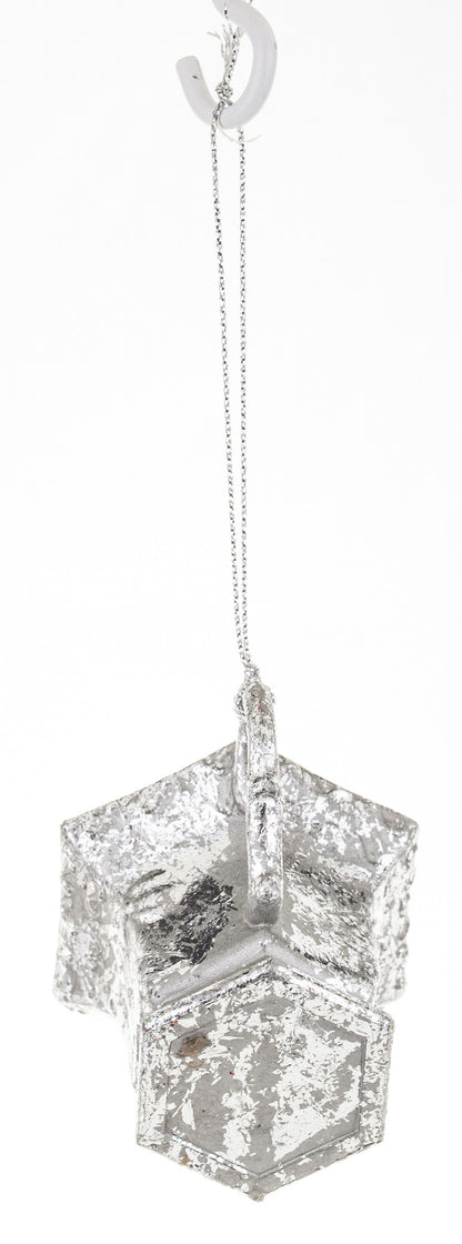Zawieszka z tworzywa srebrna 7x6x6 cm
