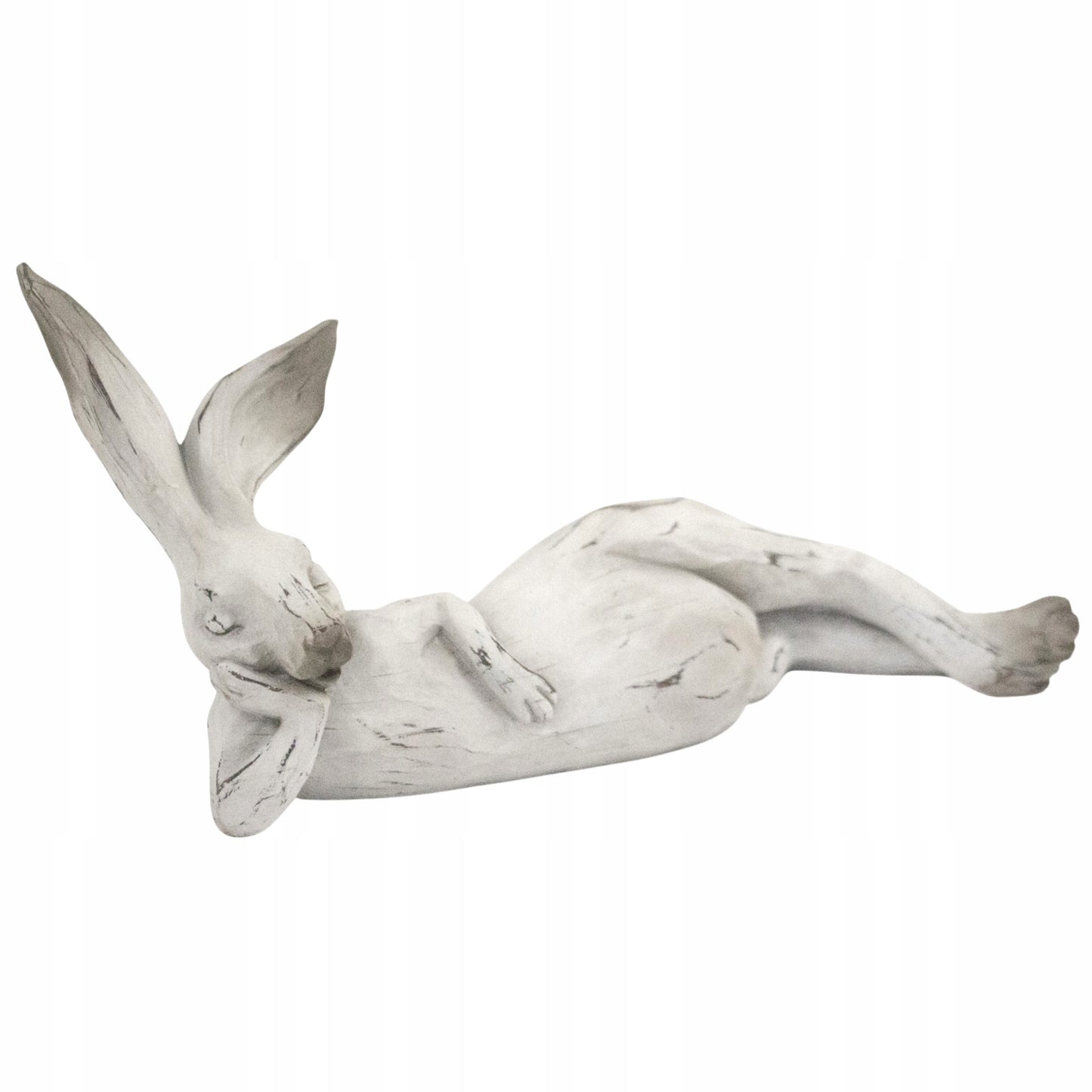 Figurka wielkanocna zając królik biały szary duży 46cm