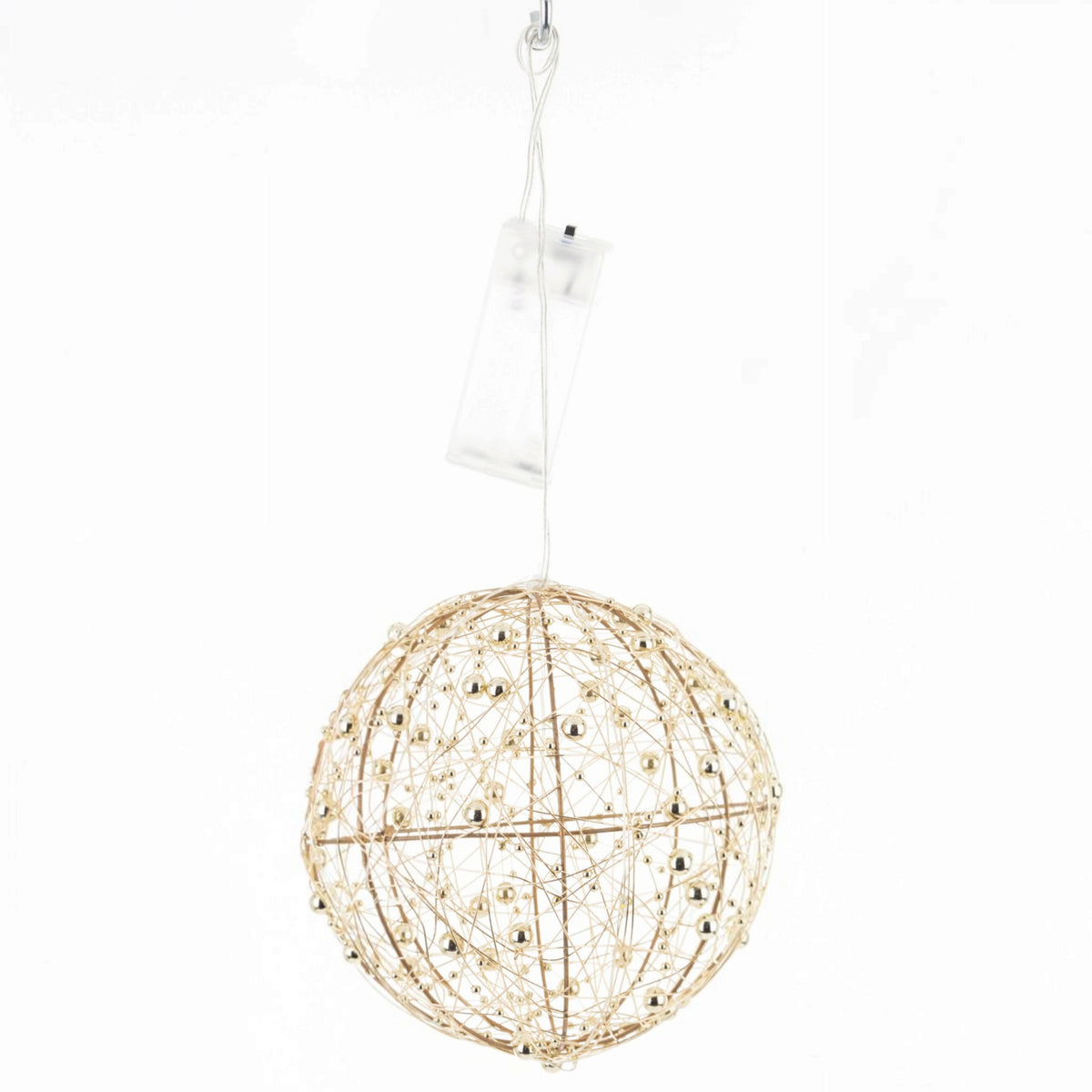Ozdoba świąteczna złota Kula Led dekoracja na Boże Narodzenie lampion 15cm
