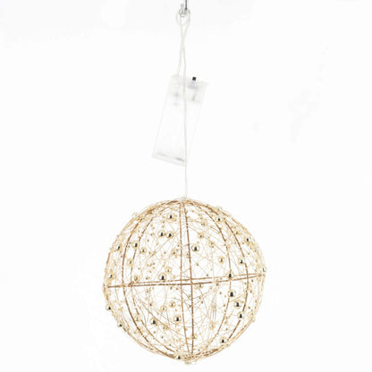 Ozdoba świąteczna złota Kula Led dekoracja na Boże Narodzenie lampion 15cm