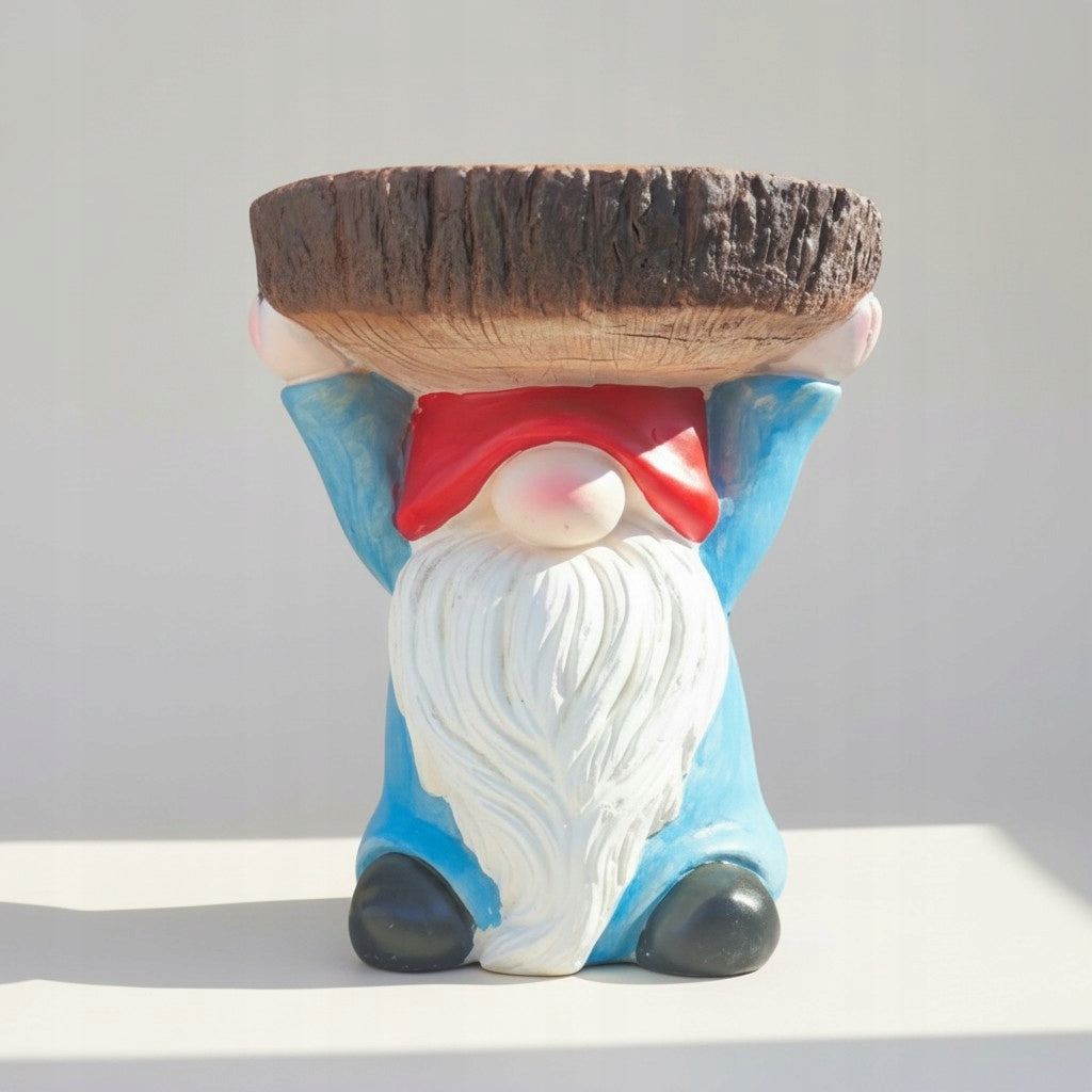Skrzat krasnal figurka ogrodowa kwietnik stojak na kwiaty 31 cm