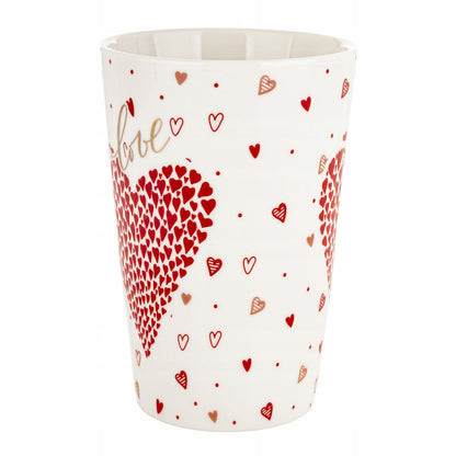 Duży porcelanowy kubek w pudełku czerwony na walentynki prezent 450 ml