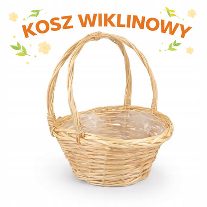 koszyk wiklinowy kosz wielkanocny na swięconkę koszyczek