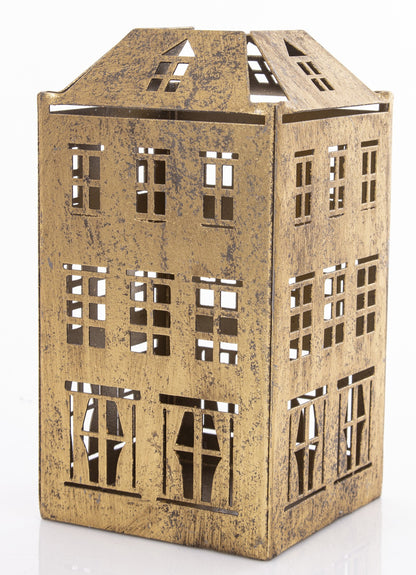 Figurka świąteczna Świecznik złoty metal 17,5x9x9cm