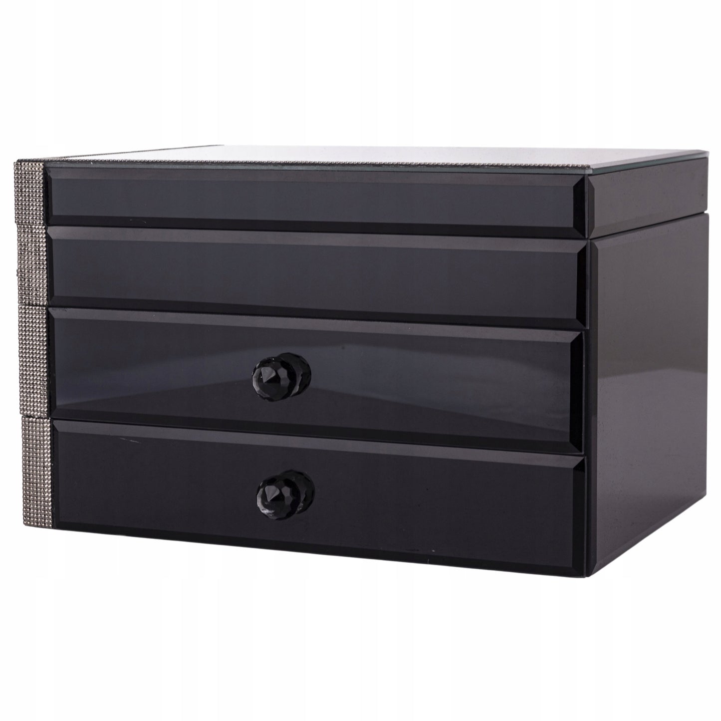 Szkatułka na biżuterię szklana premium z szufladkami pudełko organizer