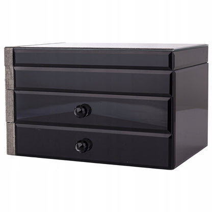 Szkatułka na biżuterię szklana premium z szufladkami pudełko organizer