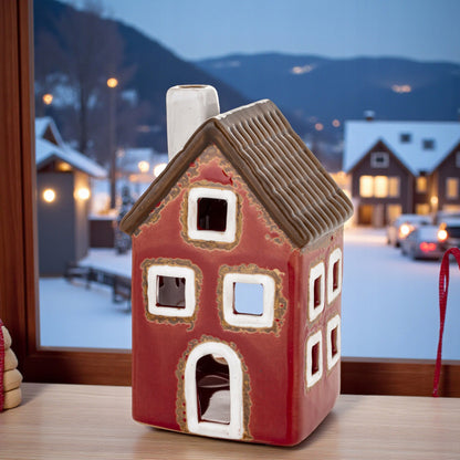 Dekoracja Domek Na T-Light Figurka Kamieniczka 10,5x6x6 cm świecznik