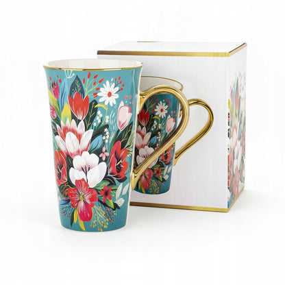 Porcelanowy Duży ozdobny kubek XXL w pudełku na prezent 700ml